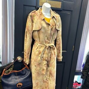 Sold offsite Trench coat heat pink flowers